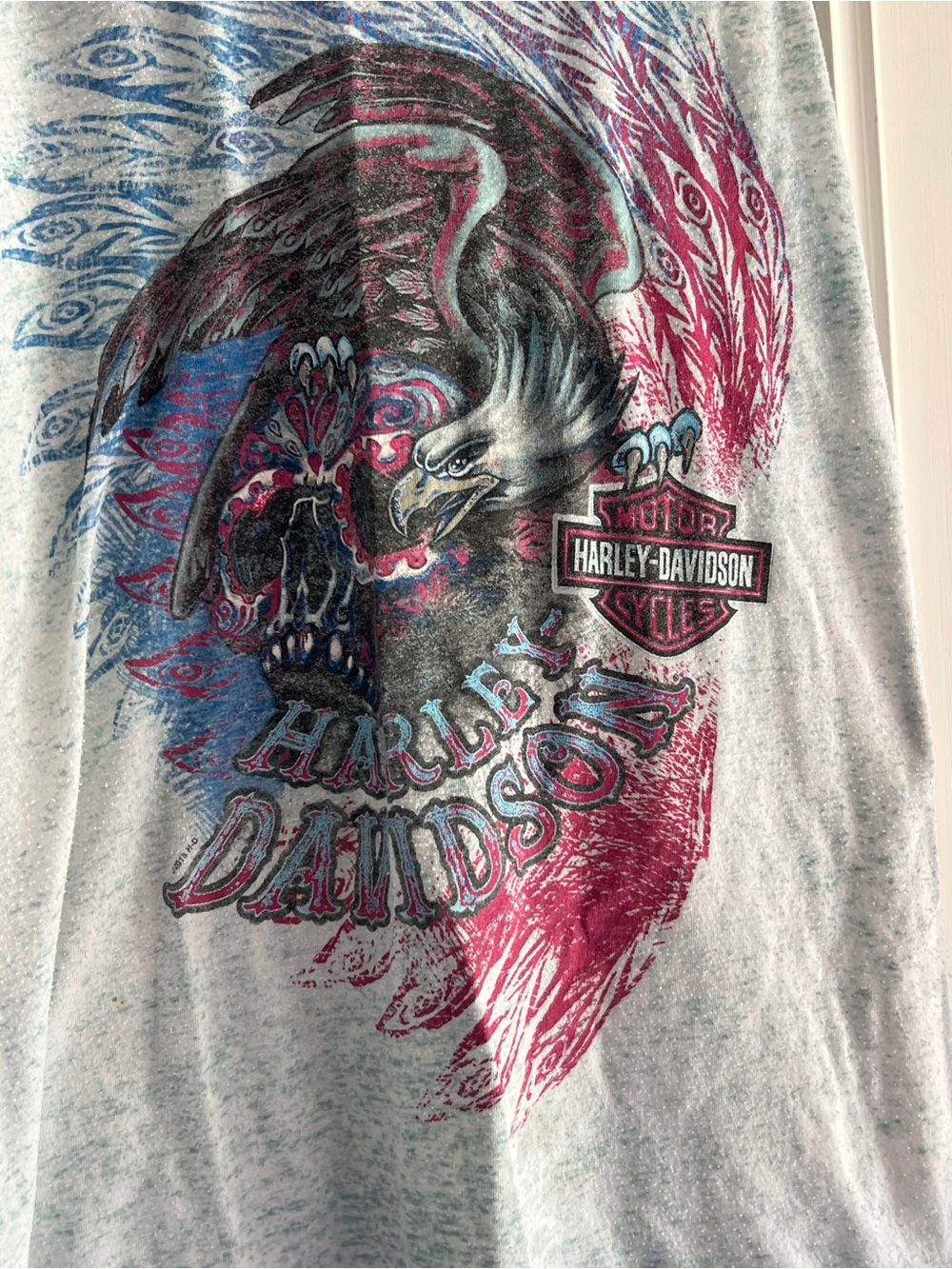 Harley-Davidson Women’s Tank with Red & Blue Eagle Tennessee Graphic